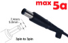 Dc кабель для блока питания 7.4x5.0mm (+pin) (5a) (1.2m) (A class) 1 день гар.