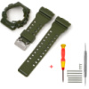 Ремінець + безель для Casio G-Shock GA-100 Army Green-Glossy SI, зелений полімерний набір
