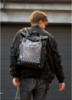 Чоловічий рюкзак Sambag RollTop Hacking чорний принт «Illusion»