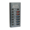 Зарядная станция Mega-Idea K367H (2 USB 2.4A, 1 Type-C PD, мультиадаптер хаб 4 USB 3.0)