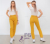 Жіночі брюки джогери «Rivier» тонкі оптом | Норма і батал | Розпродаж моделі 42, Гірчичний