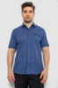 Сорочка чоловіча з принтом, колір джинс, 214R7020