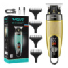 Аккумуляторная машинка триммер для стрижки волос и бороды с USB и LED дисплеем VGR V-975 Золотой