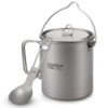 Титанова гуртка-казанок + складна ложка туристична Lixada 750 ml.