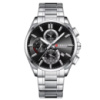 Чоловічий годинник Curren 8475 Silver-Black з хронографом та сталевим браслетом