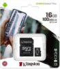 Карта пам'яті micro SDHC 16GB Kingston (class 10) (UHS-1) (З АДАПТЕРОМ або БЕЗ АДАПТЕРА)