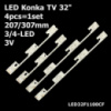 LED підсвітка Konka TV 32« STV-LC3217W STV LC32510WL STV-LC32552WL STV-LC32800AWL T32FX180DBM 2шт.