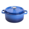 Кастрюля чугунная эмалированная 3 л с крышкой Ø24 см Синяя HP-1-3BL