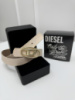 Ремінь жіночий Diesel молочний+золото