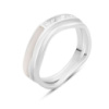 Серебряное кольцо CatalogSilver с натуральным фианитами, перламутром, вес изделия 3 гр (2185819) 18 размер