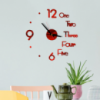 3D настенные часы, безкаркасные часы, часы наклейки 40-60 см Красный