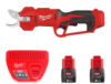 Ножиці садові - секатор акумуляторний MILWAUKEE, M12 BLPRS-202 (зарядний пристрій С12 С, 2 акумулятори М12 В2 2Аг, ремінець на з