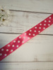Стрічка атласна в великий горох на малиновому. Розмір: 2,5 см
