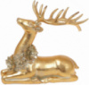 Декоративная статуэтка «Олень с ожерельем из цветов» 22см, полистоун, золото