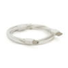 Кабель USB 2.0 AM/BM, 0.8m, 1 феррит, белый