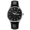 Чоловічий класичний годинник Skmei 2075SIBK Silver-Black зі шкіряним ремінцем та календарем