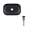 Комплект Qtap Robin: Раковина накладна прамокутна 600x390x150 мм Matt Black + Донний клапан PU03