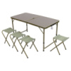 Раскладной стол + 4 стула кемпинговый набор для пикника, рыбалки, отдыха, туризма Зеленый JY-12060GR