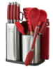 Набор ножей и кухонная утварь 17 предметов Zepline ZP-047 Красный