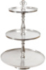 Блюдо фуршетная стойка «Amber» 3 яруса Ø46/Ø56/Ø70см, высота 100см, металл, серебро