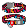 Нашийник для собак нейлоновий WAUDOG Nylon з QR паспортом, малюнок «Графіті», пластиковий фастекс, Ш 25 мм, Дов 33-49 см