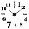 3D настенные часы, бескаркасные часы, часы наклейка черные 90-120см 3