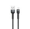Кабель REMAX Jany Series Aluminum Alloy Braided 2.4A data cable RC-124m/i/a Lightning-Black (6972174152837)
