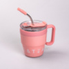 ТермочашкаCoffee & Tea 480 мл з трубочкою і подвійним відкриванням, рожевий