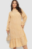 Сукня шифонова з принтом, колір бежевий, 204R201-1