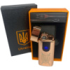 Электрическая и газовая зажигалка Украина с USB-зарядкой HL-432, Юсби зажигалка мужская. Цвет: золотой