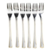 Набор столовых вилок 6 штук вилки кухонные из нержавеющей стали 20.5 см Серебро с золотой обводкой HP-20-32