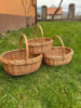 Набір кошиків «Хінська» 3 шт плетені з натуральної лози з ручкою для Великодня, пасхальна корзинка