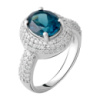 Серебряное кольцо CatalogSilver с топазом Лондон Блю 3.465ct, вес изделия 4,98 гр (0700922) 19 размер
