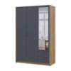 Шкаф для одежды Doros Ронди с зеркалом Дуб Артизан/Графит 3ДСП 121х52х195 DRS-011670 (80737816)