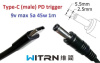 Переходник для роутера 9v (3a, 27w) 5.5x2.5mm 1m з USB Type-C (male) Power Delivery PD (WITRN) тригер (A class) 1 день гар.