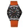 Чоловічий годинник Curren 8449 Black-Orange з силіконовим ремінцем та мінеральним склом