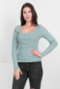Жіночий бірюзовий топ з довгим рукавом