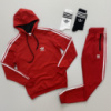 Женский спортивный костюм весна-осень худі штани червоний Adidas