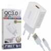 Сетевое зарядное устройство USB с кабелем USB WK Micro USB WP-U57-M-White 1 м