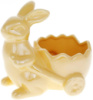 Декоративное кашпо «Кролик с тележкой» 16.5х13х15см, керамика, жёлтый перламутр