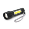 Ліхтарик ручний CATA CT-8024, 5W Led-CREE Q5 + COB, Zoom, 3 реж., корпус-алюміній, водостійкий, ударостійкий, вбудований аккум, IP44, 100х24х20, BOX