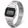 Чоловічий годинник Casio A158WA-1D у сріблястому корпусі з електронним циферблатом та підсвічуванням