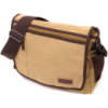Практичная сумка через плечо для ноутбука 13« из плотного текстиля Vintage 22202 Песочный