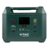 Портативна зарядна станція V-TAC VT-606N, 600W (Max. 1kW), 576Wh, QC 18W, PD 65W, DC, LiFePO4 Green