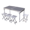 Раскладной стол + 4 стула кемпинговый набор для пикника, рыбалки, отдыха, туризма Черный JY-12061B