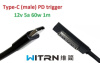 Переходник на 12v (max 5a, 60w) Microsoft 5pin SurFace 1/2 1m з USB Type-C (male) Power Delivery PD (WITRN) тригер (A class) 1 день гар.