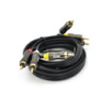 Кабель VEGGIEG AV303 Audio-Video 3хRCA (папа) => 3хRCA (папа), GOLD connector,  круглый, Black, 3,0 м, Пакет