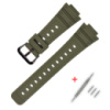 Ремінець для Casio G-Shock DW-5600 Army Green BK полімерний зелений (1051-1011)
