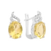 Серебряные серьги CatalogSilver с Натуральным зеленим кварцем 4.66ct, фианитами (2162117)