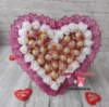 Букет з цукерок у формі серця, подарунок для дівчини дружини, мами на день закоханих